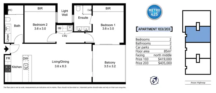 Floorplan of Homely apartment listing, Level 2/203/425 Anzac Highway, Camden Park SA 5038