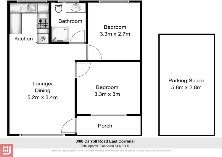 Floorplan of Homely unit listing, 3/80 Carroll Road, East Corrimal NSW 2518