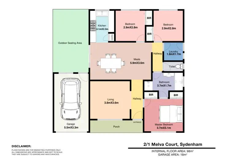 Floorplan of Homely unit listing, 2/1 Melva Court, Sydenham VIC 3037