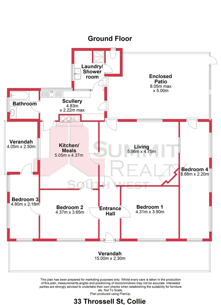 Floorplan of Homely house listing, 33 Throssell Street, Collie WA 6225