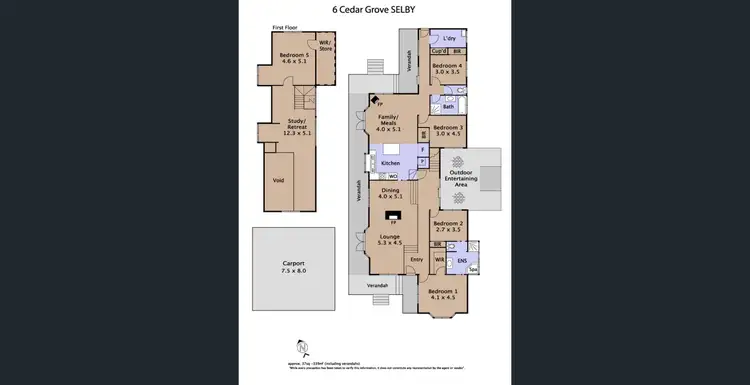 Floorplan of Homely house listing, 6 Cedar Grove, Selby VIC 3159