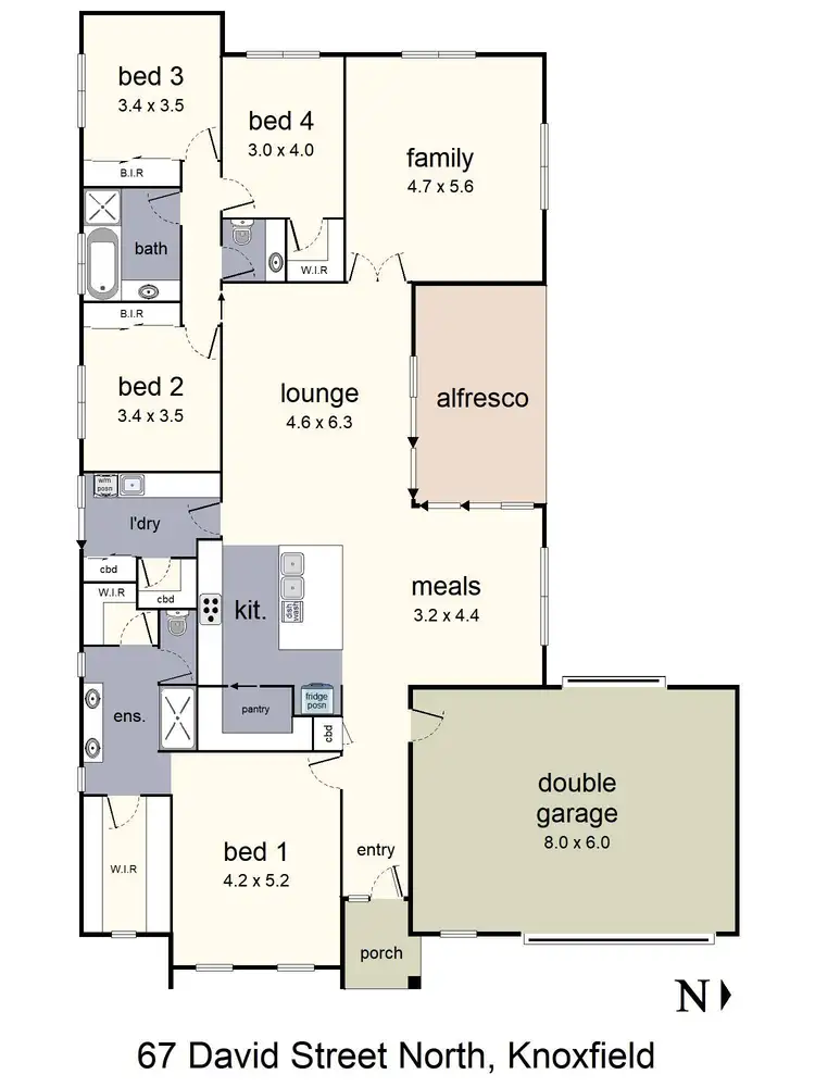 Floorplan of Homely house listing, 67 David Street North, Knoxfield VIC 3180