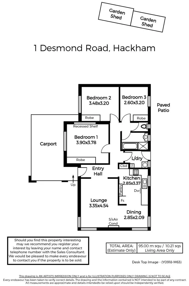 Floorplan of Homely house listing, 1 Desmond Road, Hackham SA 5163