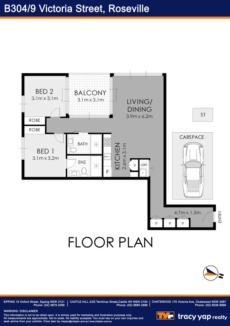 Floorplan of Homely apartment listing, B304/9 Victoria Street, Roseville NSW 2069