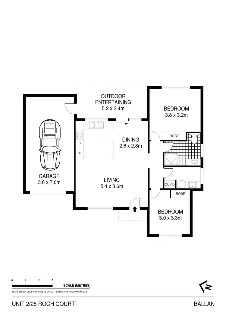 Floorplan of Homely unit listing, 2/25 Roch Court, Ballan VIC 3342
