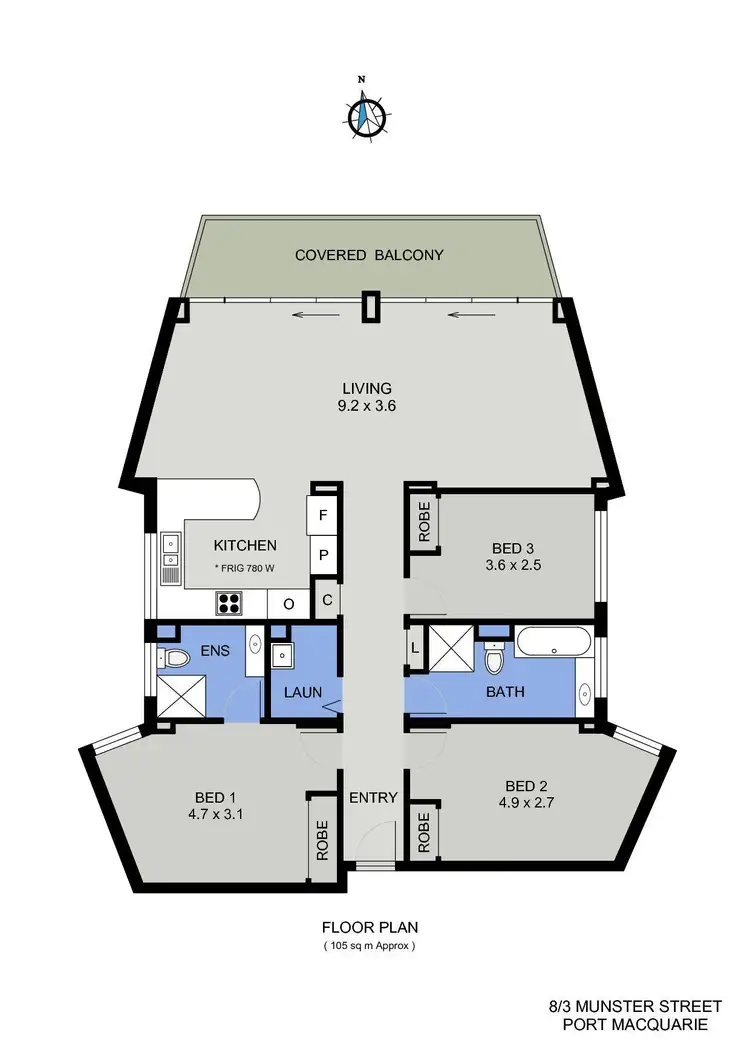 Floorplan of Homely unit listing, 8/3 Munster Street, Port Macquarie NSW 2444
