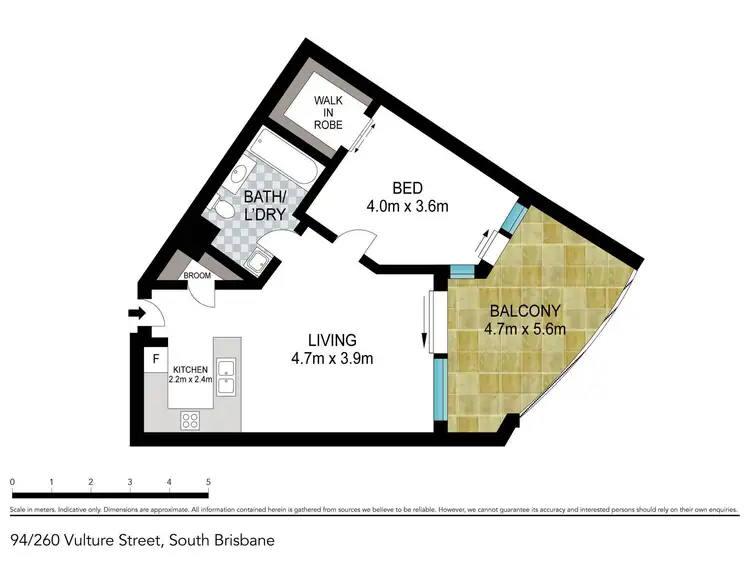 Floorplan of Homely unit listing, 94/242-260 Vulture Street, South Brisbane QLD 4101