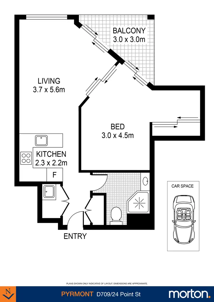 Floorplan of Homely apartment listing, D709/24-26 Point Street, Pyrmont NSW 2009