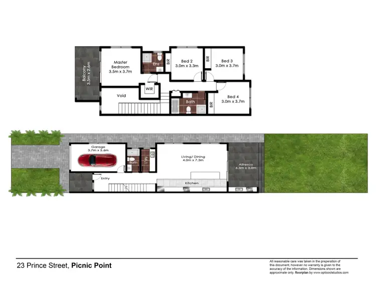 Floorplan of Homely semi-detached listing, 23 Prince Street, Picnic Point NSW 2213