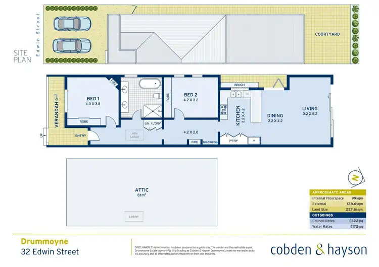 Floorplan of Homely semi-detached listing, 32 Edwin Street, Drummoyne NSW 2047