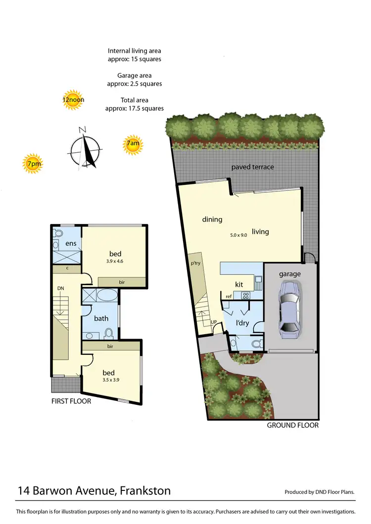 Floorplan of Homely townhouse listing, 14 Barwon Avenue, Frankston VIC 3199