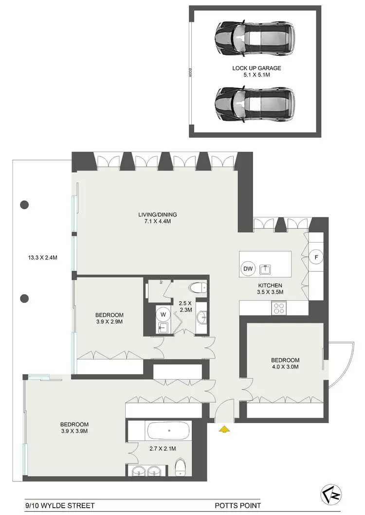 Floorplan of Homely unit listing, 9/10 Wylde Street, Potts Point NSW 2011