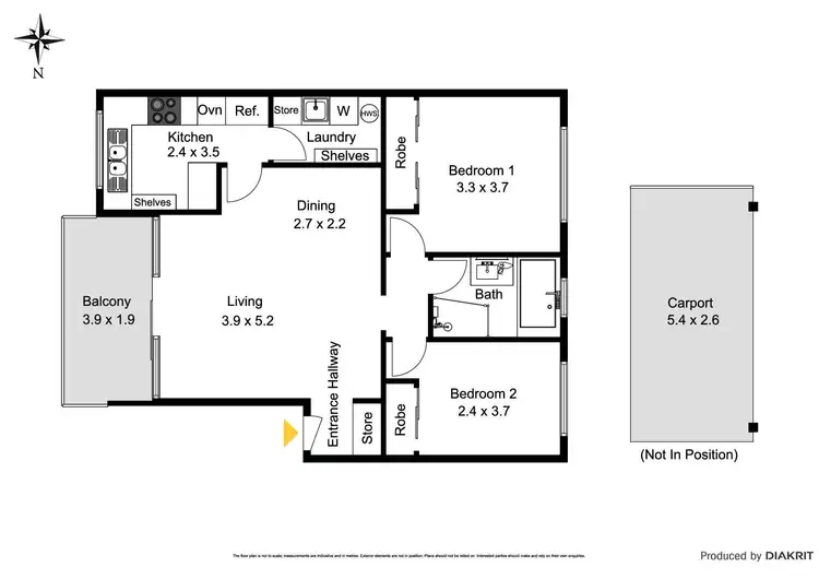 Floorplan of Homely unit listing, 18/54 Solander Street, Monterey NSW 2217