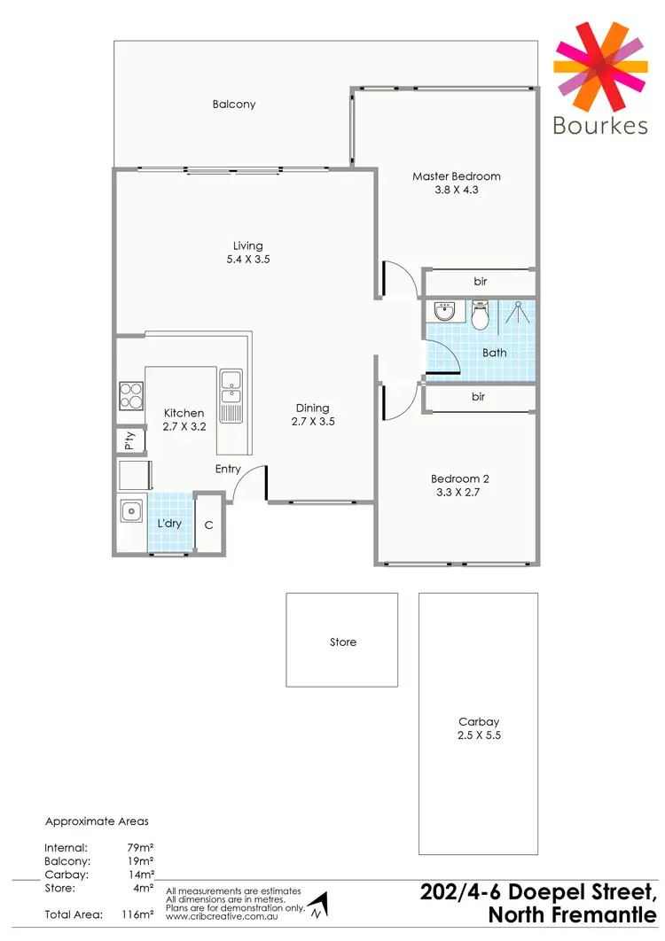 Floorplan of Homely apartment listing, 202/4-6 Doepel Street, North Fremantle WA 6159