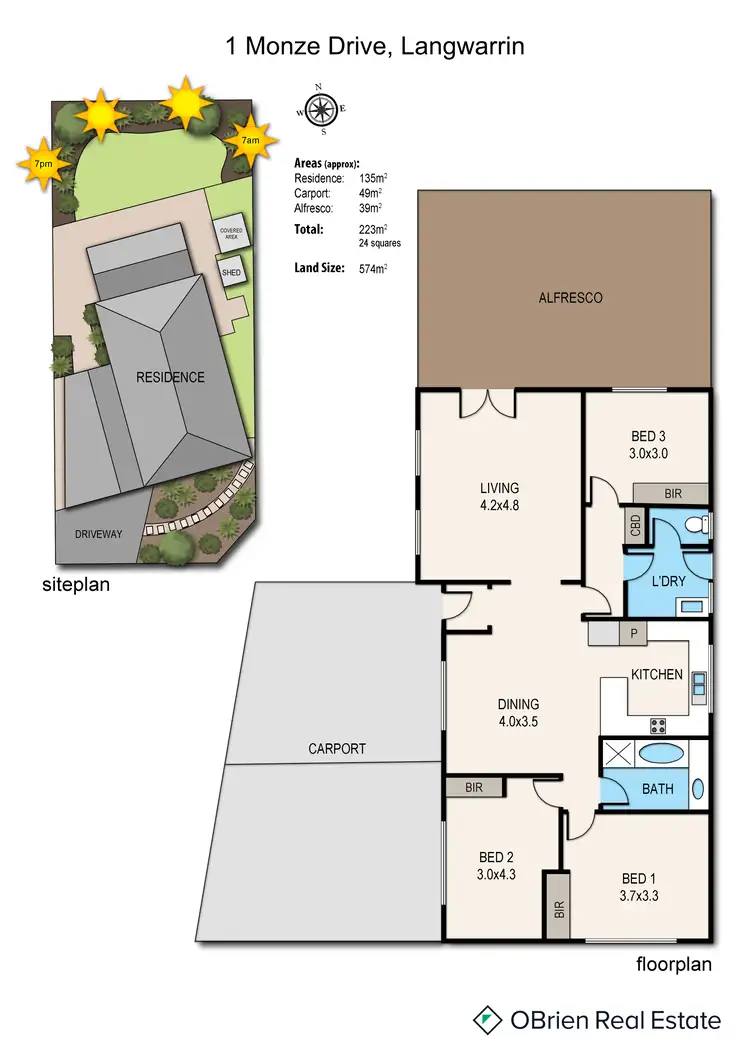 Floorplan of Homely house listing, 1 Monze Drive, Langwarrin VIC 3910