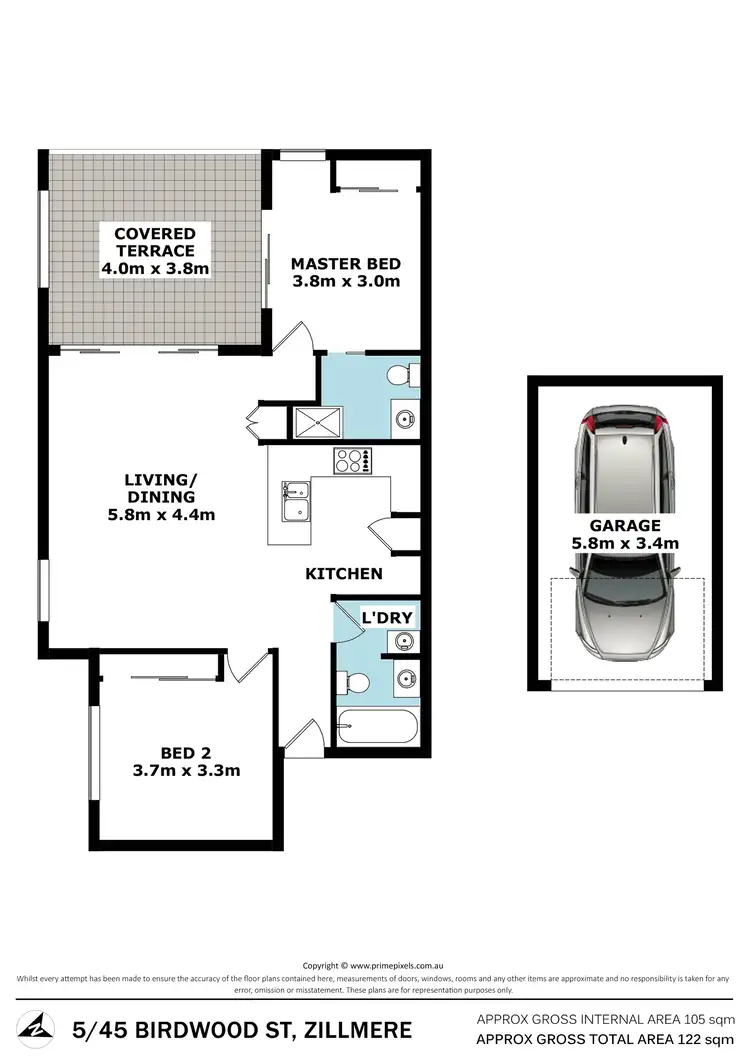Floorplan of Homely unit listing, Level 2/5/45 Birdwood Street, Zillmere QLD 4034
