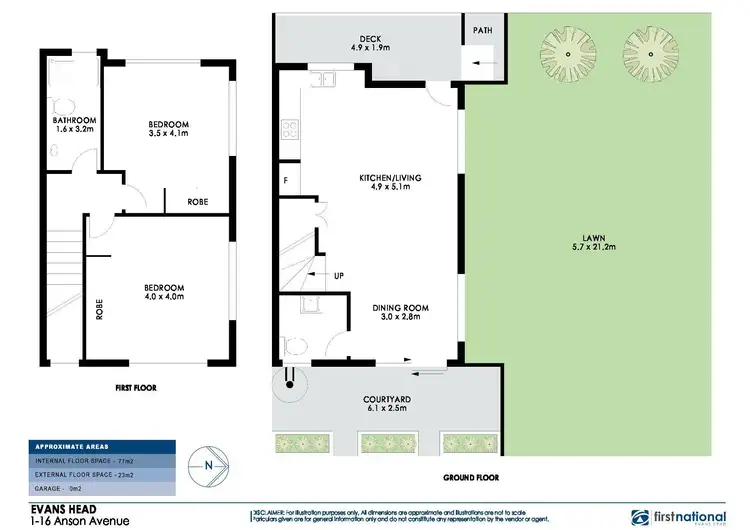 Floorplan of Homely townhouse listing, 1/16 Anson Avenue, Evans Head NSW 2473