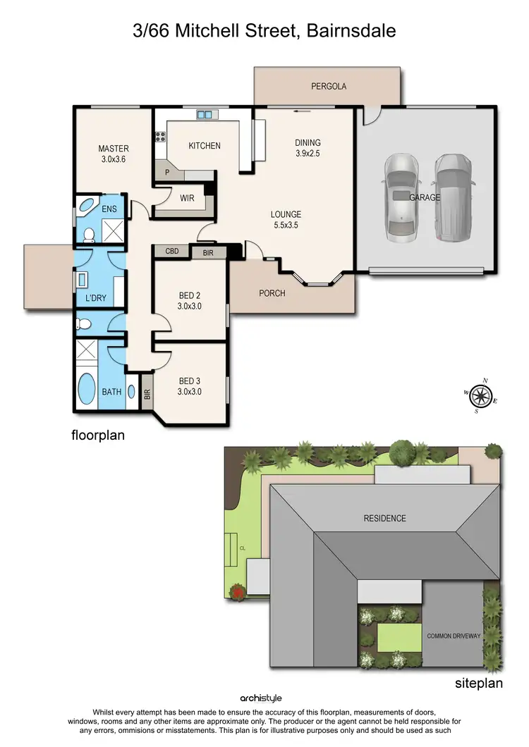 Floorplan of Homely unit listing, 3/66 Mitchell Street, Bairnsdale VIC 3875