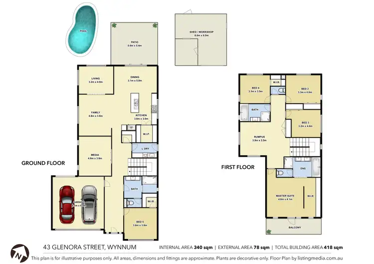 Floorplan of Homely house listing, 43 Glenora Street, Wynnum QLD 4178