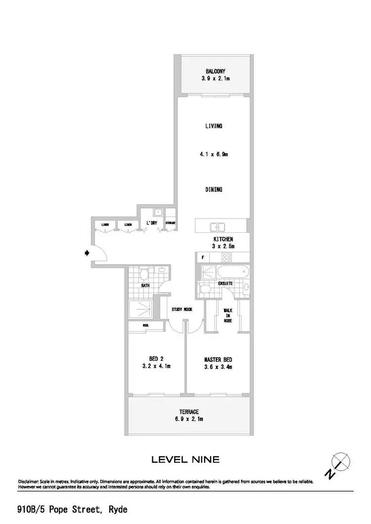 Floorplan of Homely apartment listing, 910b/5 Pope Street, Ryde NSW 2112