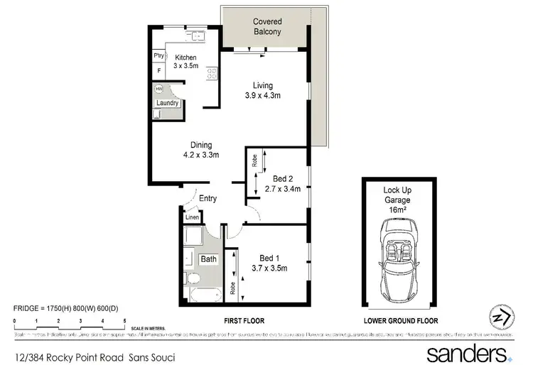 Floorplan of Homely apartment listing, 12/384 Rocky Point Road, Sans Souci NSW 2219