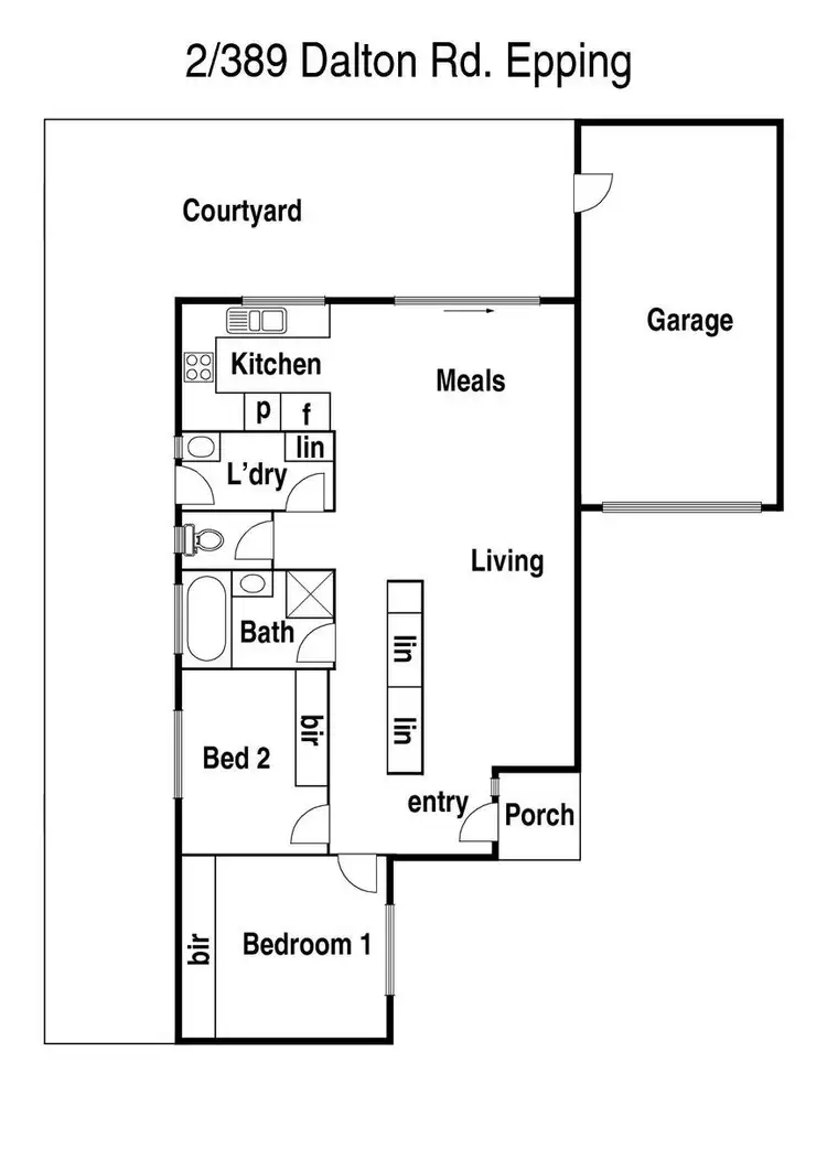 Floorplan of Homely unit listing, 2/389 Dalton Road, Epping VIC 3076