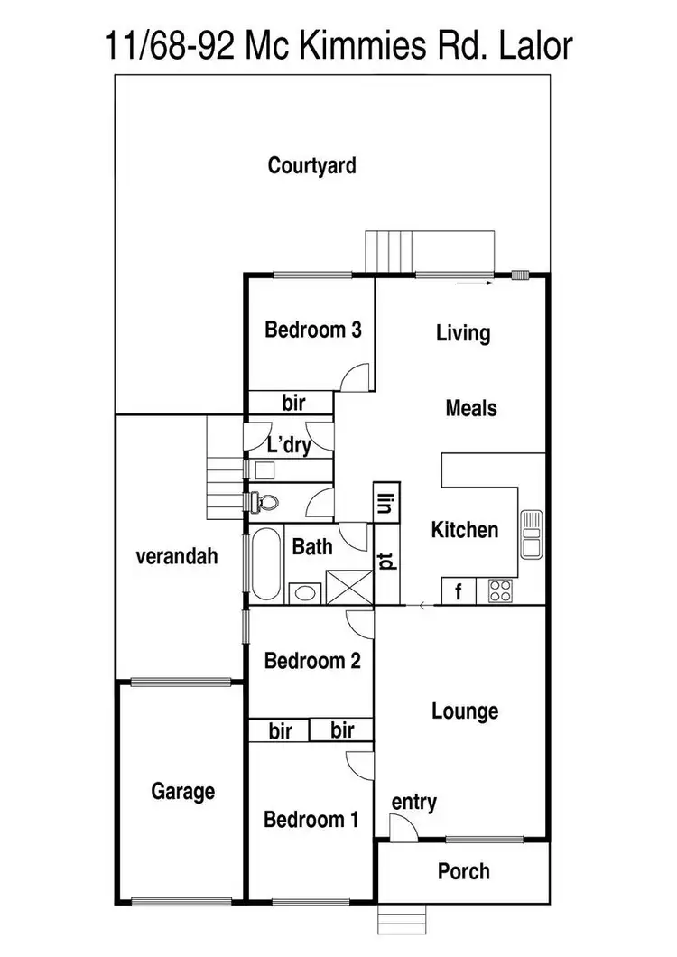 Floorplan of Homely unit listing, 11/68-92 McKimmies Road, Lalor VIC 3075