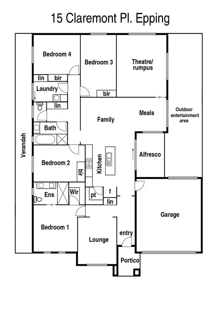 Floorplan of Homely house listing, 15 Claremont Place, Epping VIC 3076