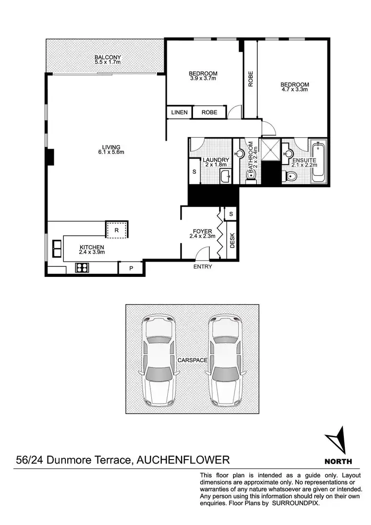 Floorplan of Homely apartment listing, 56/24 Dunmore Terrace, Auchenflower QLD 4066