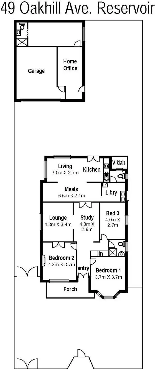 Floorplan of Homely house listing, 49 Oakhill Avenue, Reservoir VIC 3073