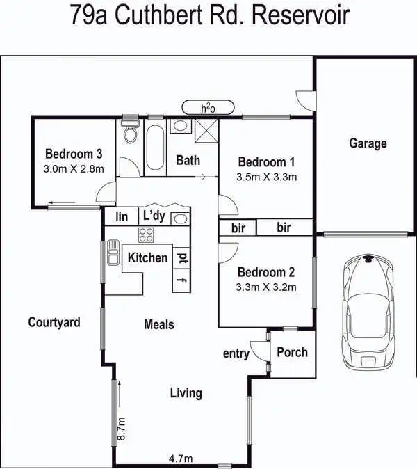 Floorplan of Homely unit listing, 79a Cuthbert Road, Reservoir VIC 3073