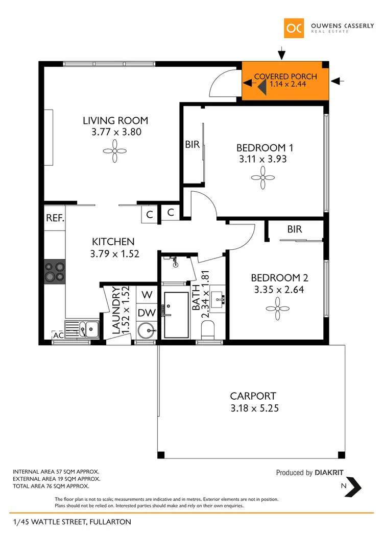 Floorplan of Homely unit listing, 1/45 Wattle Street, Fullarton SA 5063