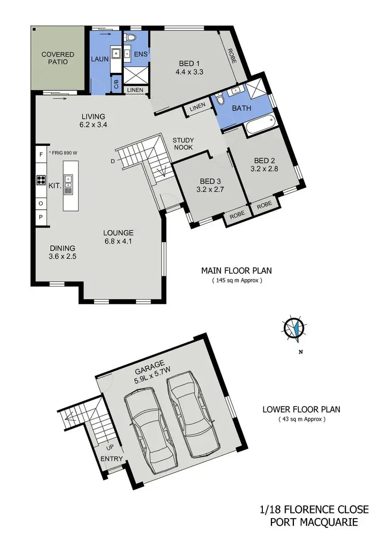 Floorplan of Homely townhouse listing, 1/18 Florence Close, Port Macquarie NSW 2444