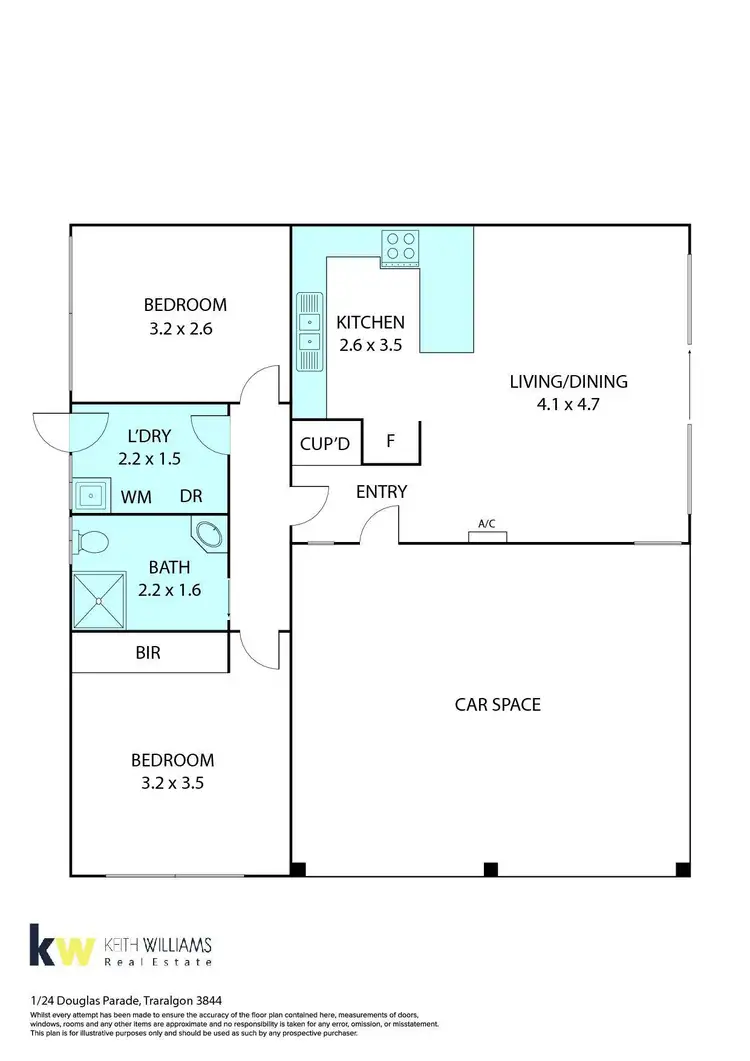 Floorplan of Homely unit listing, 1/24 Douglas Parade, Traralgon VIC 3844