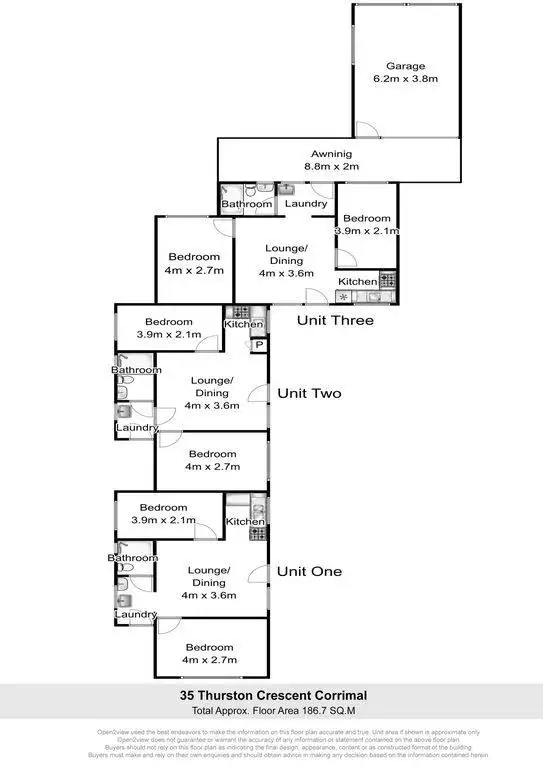 Floorplan of Homely block of units listing, 35 Thurston Crescent, Corrimal NSW 2518