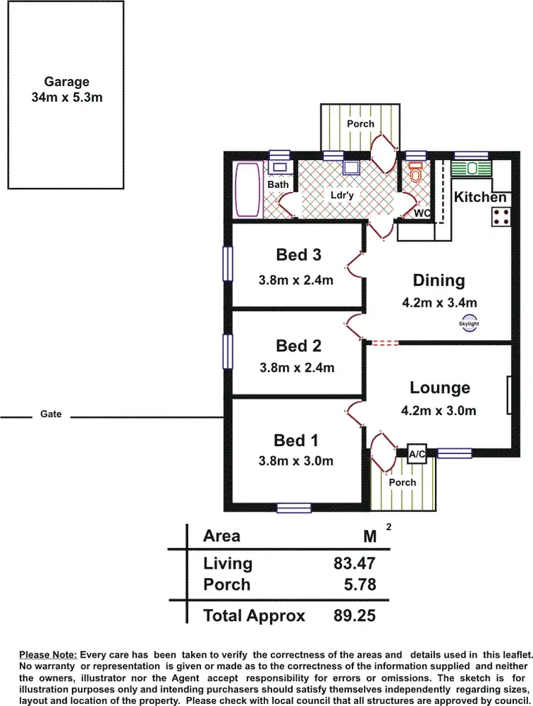 Floorplan of Homely semi-detached listing, 15 Farnham Avenue, Salisbury North SA 5108