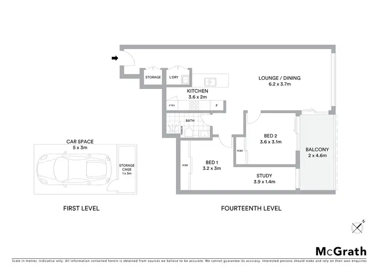 Floorplan of Homely apartment listing, 1408/9 Brodie Spark Drive, Wolli Creek NSW 2205