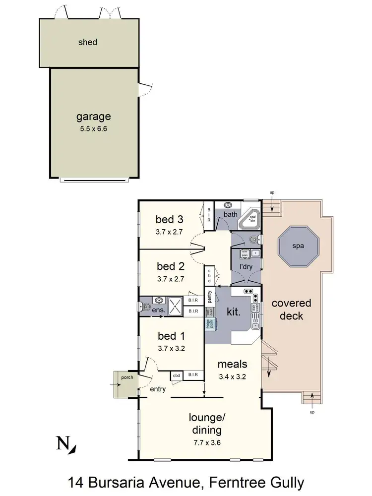 Floorplan of Homely house listing, 14 Bursaria Avenue, Ferntree Gully VIC 3156