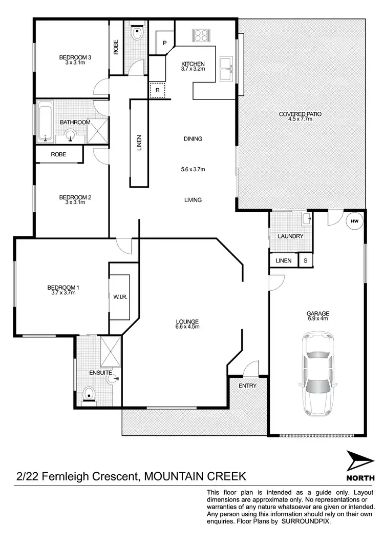 Floorplan of Homely unit listing, 2/22 Fernleigh Crescent, Mountain Creek QLD 4557