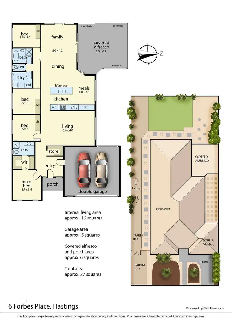 Floorplan of Homely house listing, 6 Forbes Place, Hastings VIC 3915