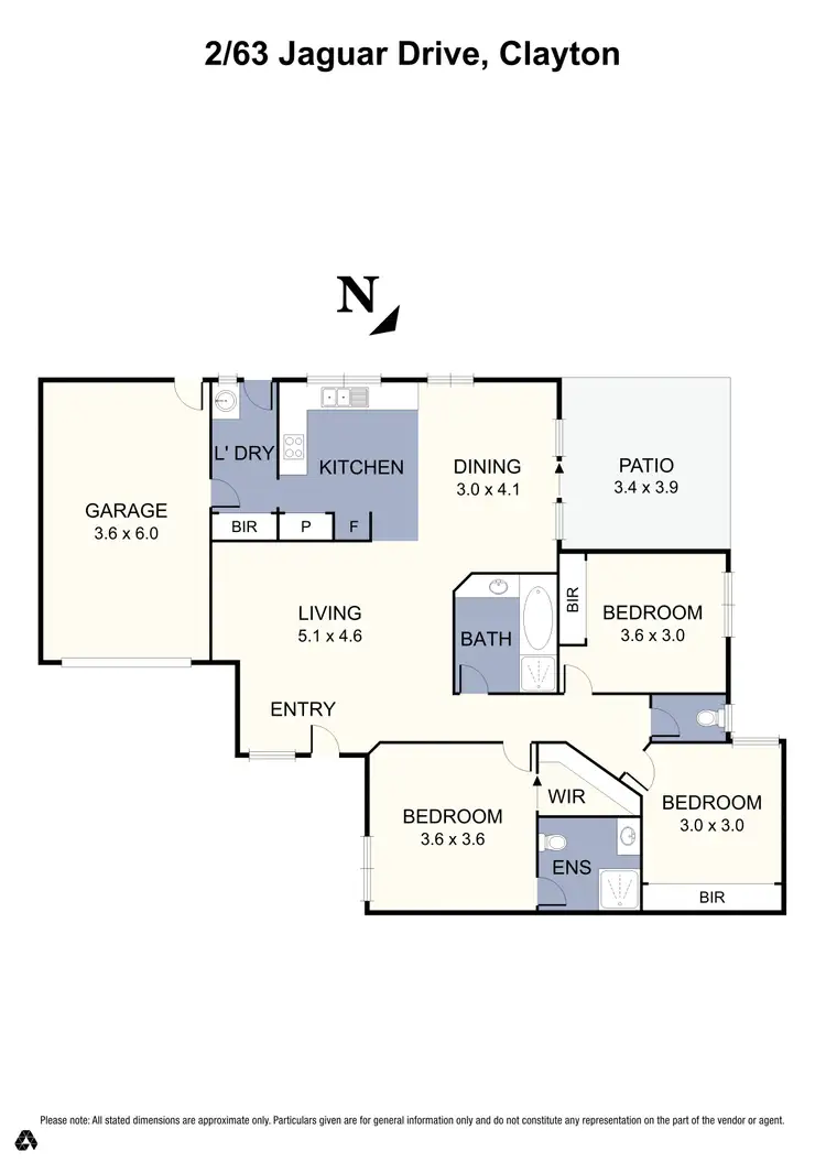 Floorplan of Homely unit listing, 2/63 Jaguar Drive, Clayton VIC 3168