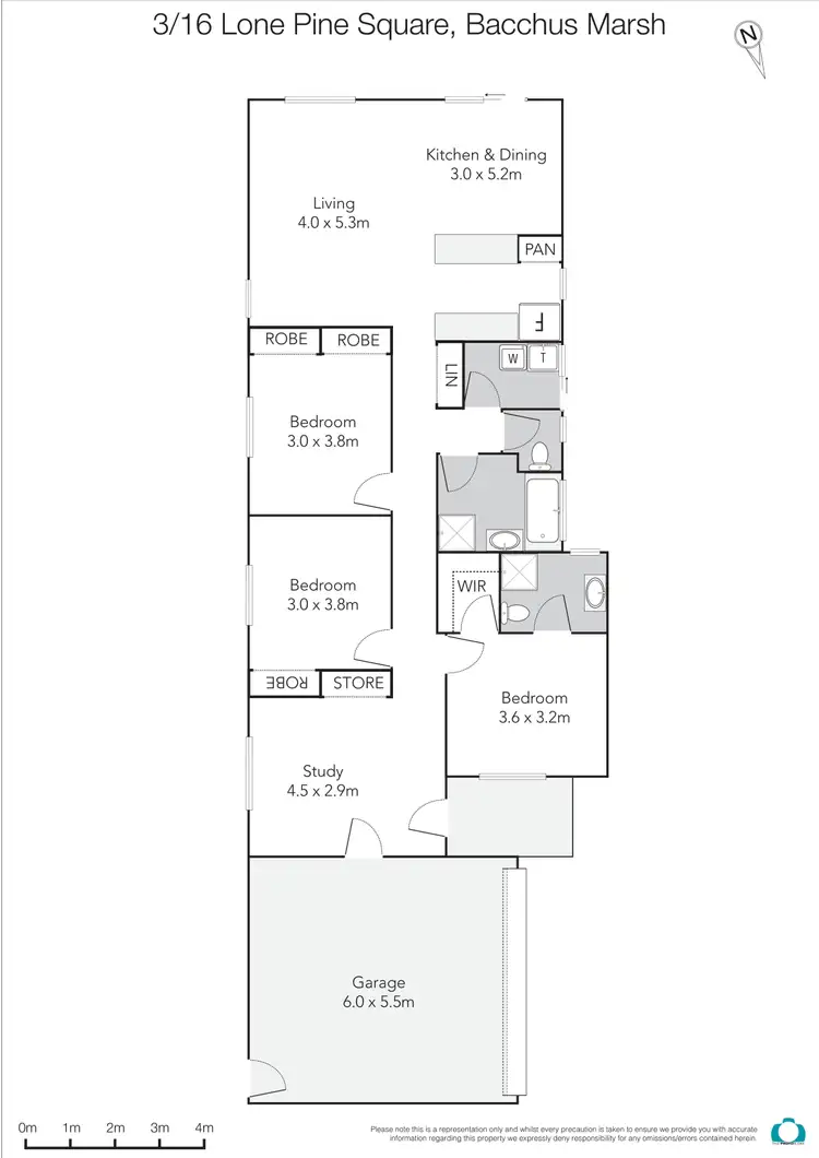 Floorplan of Homely unit listing, 3/16 Lone Pine Square, Bacchus Marsh VIC 3340