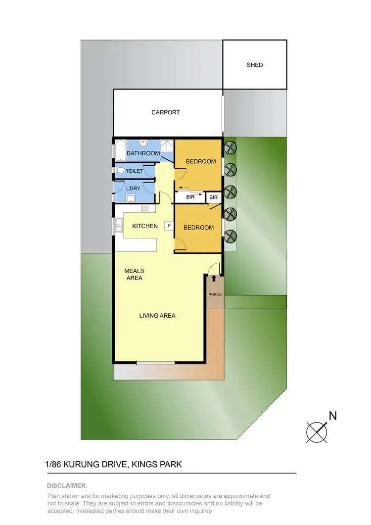 Floorplan of Homely unit listing, 1/86 Kurung Drive, Kings Park VIC 3021
