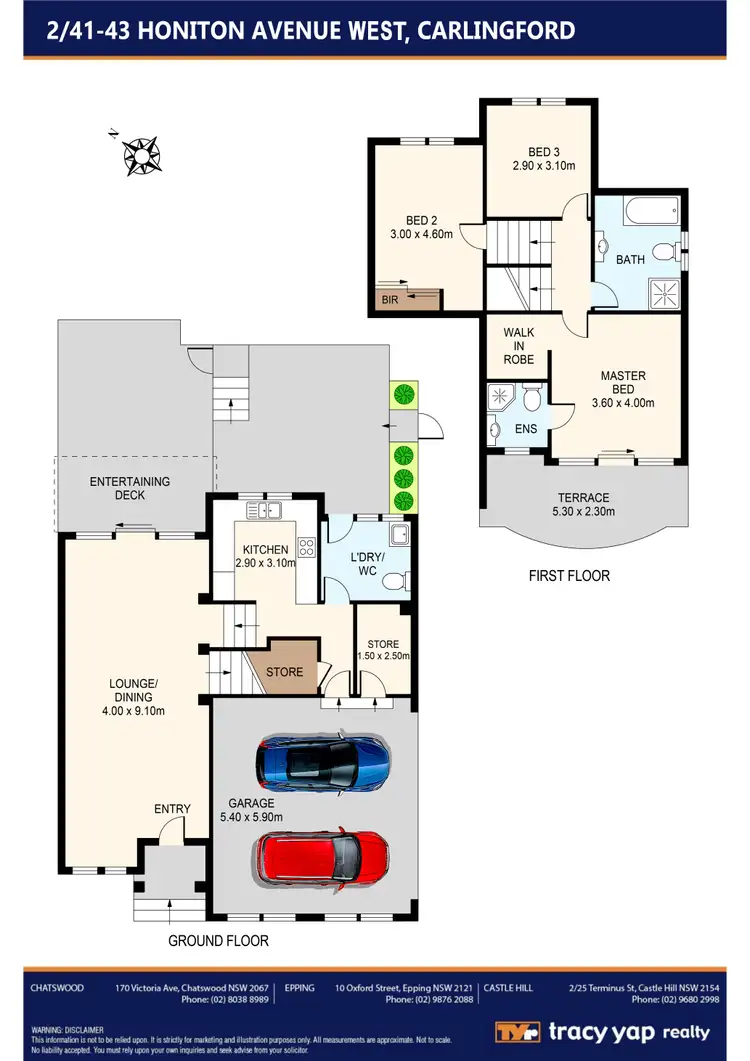 Floorplan of Homely townhouse listing, 2/41-43 Honiton Avenue West, Carlingford NSW 2118