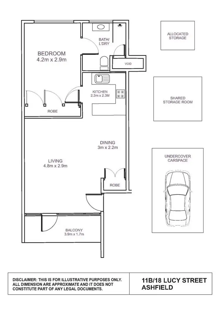 Floorplan of Homely apartment listing, 11B/18 Lucy Street, Ashfield NSW 2131