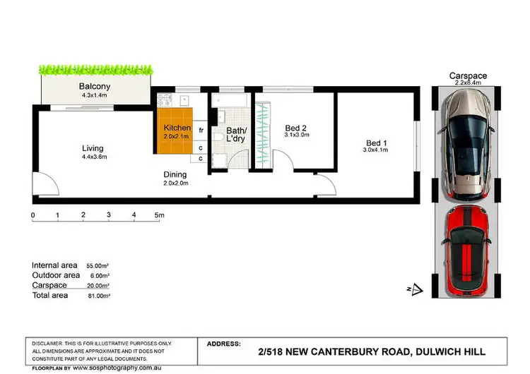 Floorplan of Homely apartment listing, 2/518 New Canterbury Road,, Dulwich Hill NSW 2203