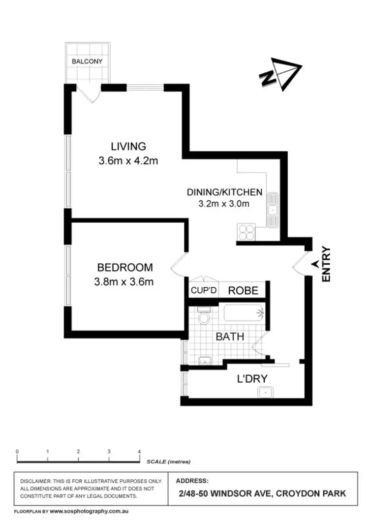 Floorplan of Homely apartment listing, 2/48-50 Windsor Avenue, Croydon Park NSW 2133