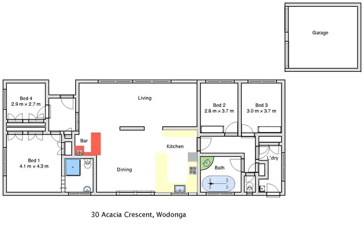 Floorplan of Homely house listing, 30 Acacia Crescent, Wodonga VIC 3690
