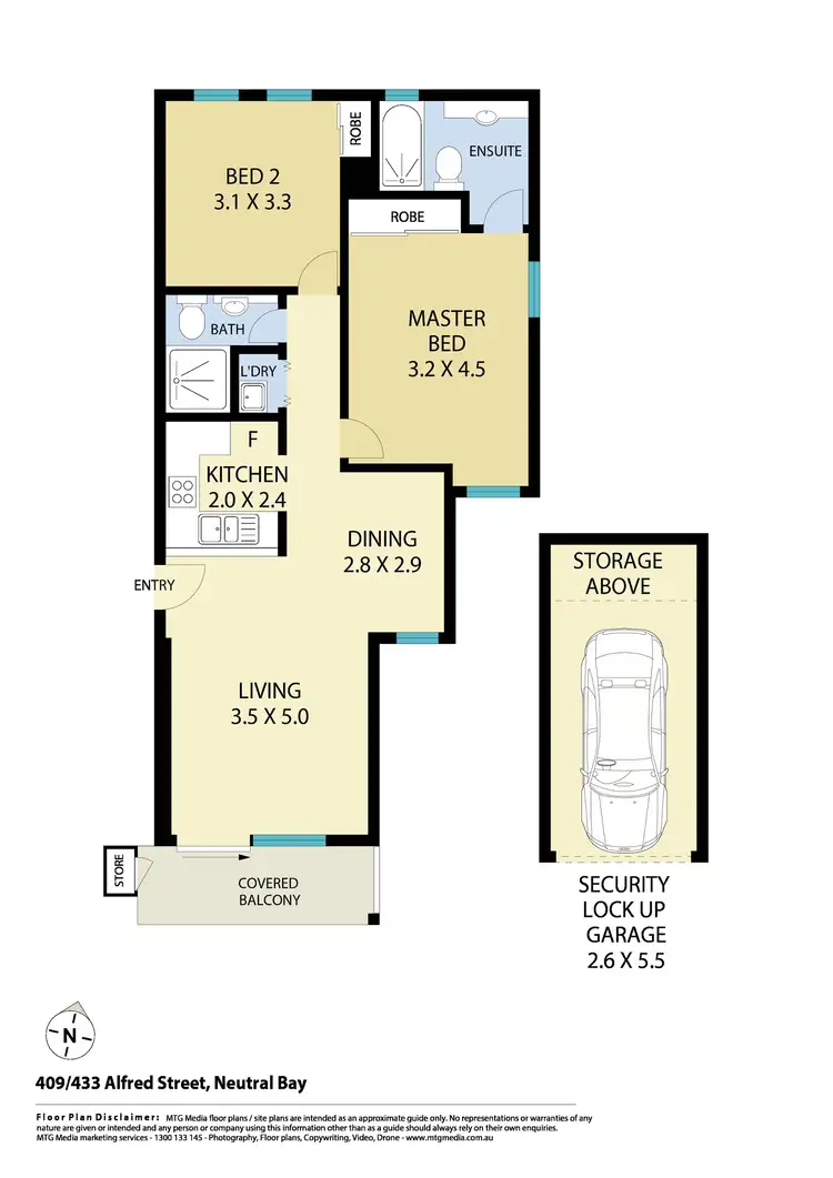 Floorplan of Homely apartment listing, 409/433 Alfred Street, Neutral Bay NSW 2089