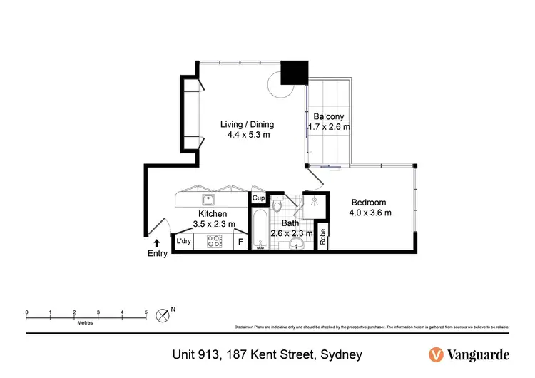 Floorplan of Homely apartment listing, 913/187 Kent Street, Sydney NSW 2000